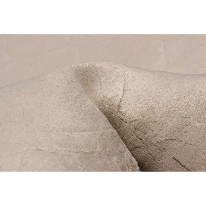 ECARPETGALLERY Hand Loomed Kashkuli Gabbeh White Viscose Rug - 5'4 x 7'8