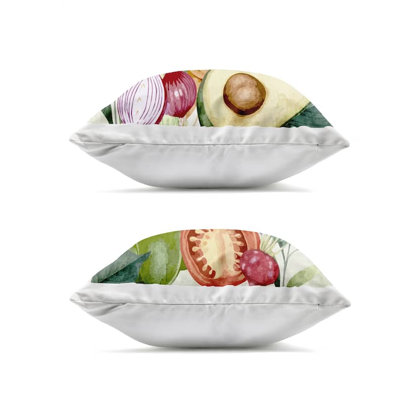 Stupell Organic Kitchen Garden Vegetables Printed Outdoor Throw Pillow Design by Kim Allen (Set of 2)