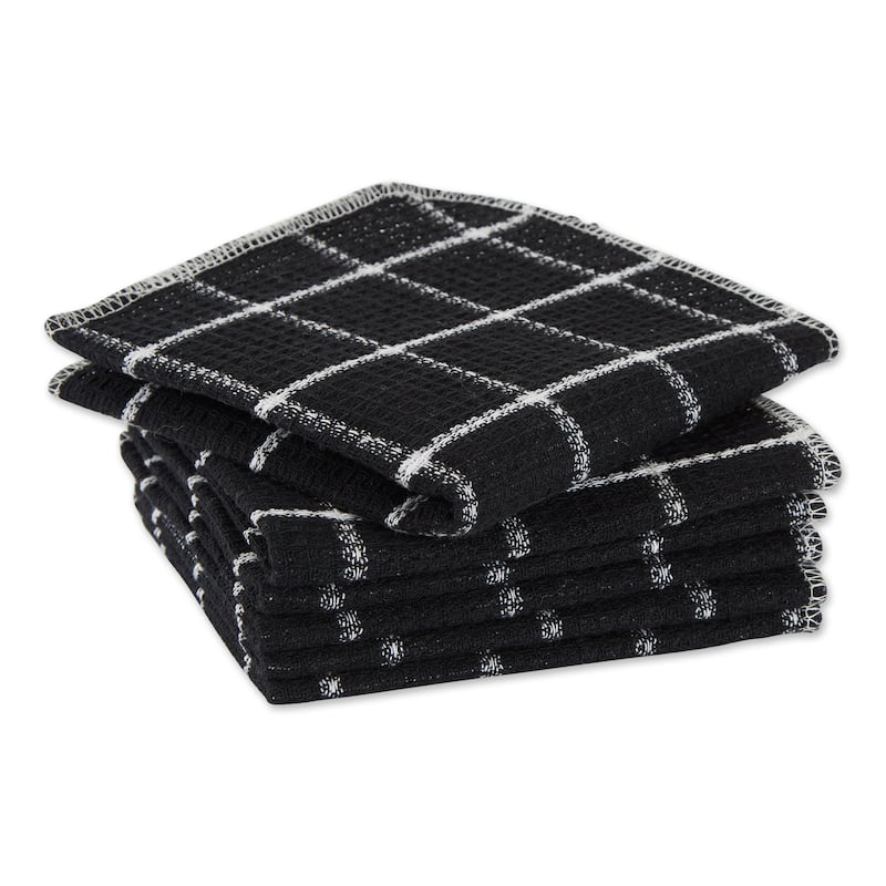 DII Black Buffalo Check Scrubber Dishcloth Set of 6
