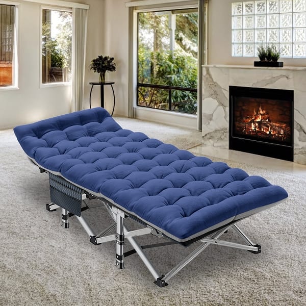 75" Folding Camping Bed with 3.3 Inch Mattress, Portable Sleeping Cot - Bed  Bath & Beyond - 39100461