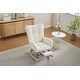 preview thumbnail 15 of 16, Modern Nursery Rocking Chair, Upholstered Glider Chair with High Backrest, Rocker Accent Armchair with Solid Wood Legs
