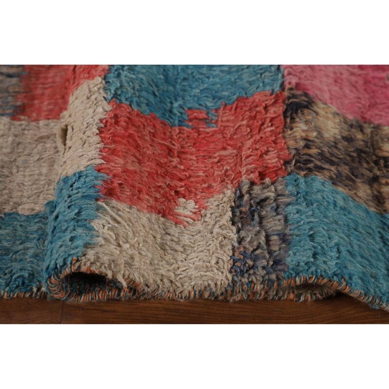 Plush Moroccan Geometric Area Rug Handmade Wool Carpet - 7'10" x 10'7"
