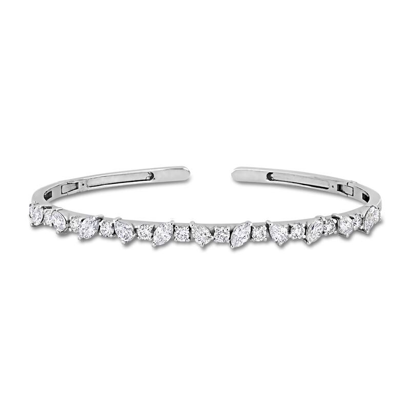 Miadora 14k White Gold Multi-Shape Diamond Tennis Bracelet 2 to 2 1/2ct TDW - 2.49 Carats