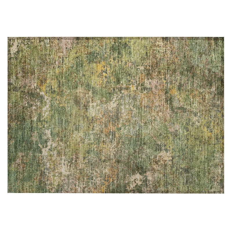 Machine Washable Indoor/Outdoor Abstract Watercolor Chantille Rug