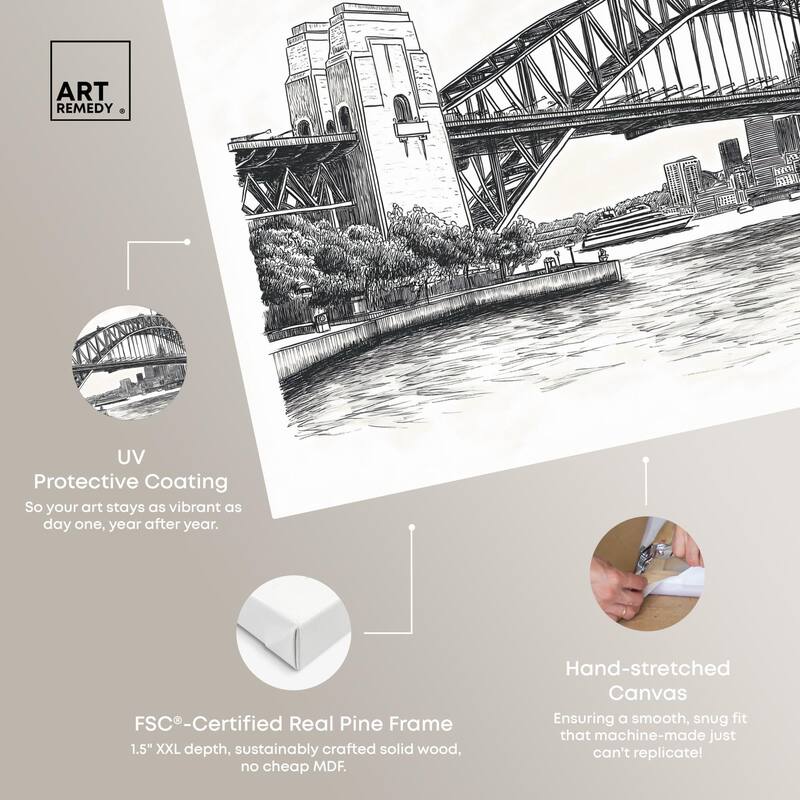 Lines of the Bridge Canvas by Art Remedy, Gallery Wrapped