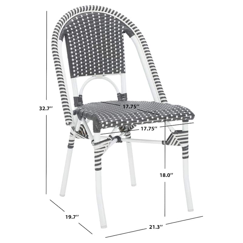 SAFAVIEH Outdoor Patio Furniture Torino Side Chair (Set of 2) - 21"W x 20"D x 33"H