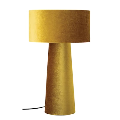 Chartreuse Velvet Metal Table Lamp with Matching Shade