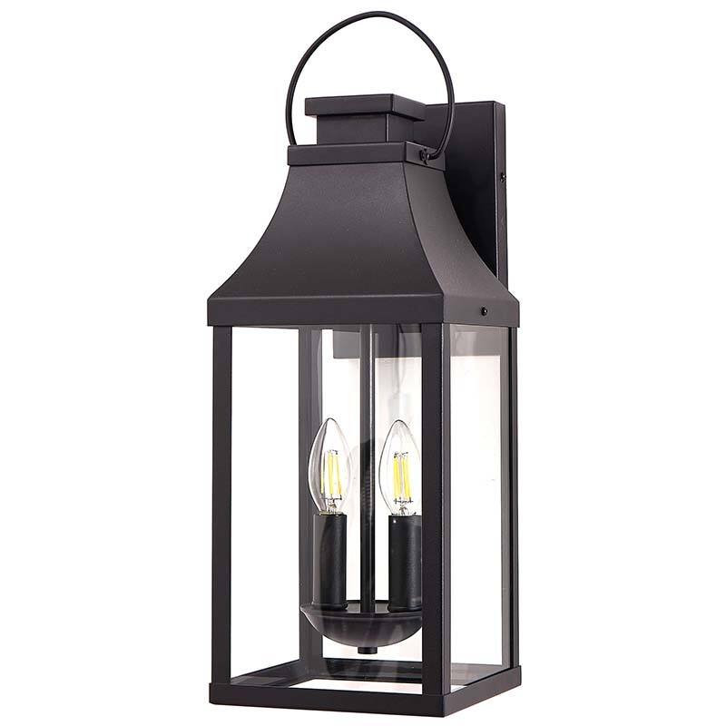Outdoor Black Wall Lantern Sconce Light