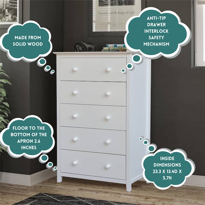 International Concepts Solid Wood Bedroom Dresser