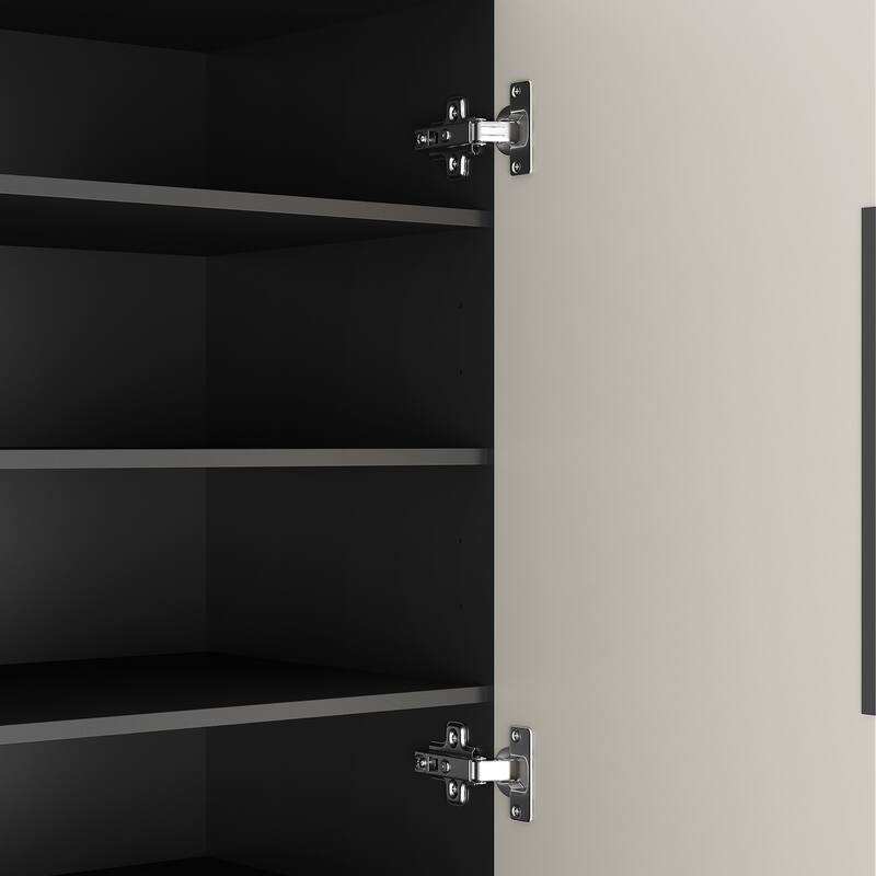 Shoe Cabinet with 4 Doors Large Modern Shoe Storage Organizer Cabinet with Adjustable Shelves for Entryway Shoe Rack Cabinet