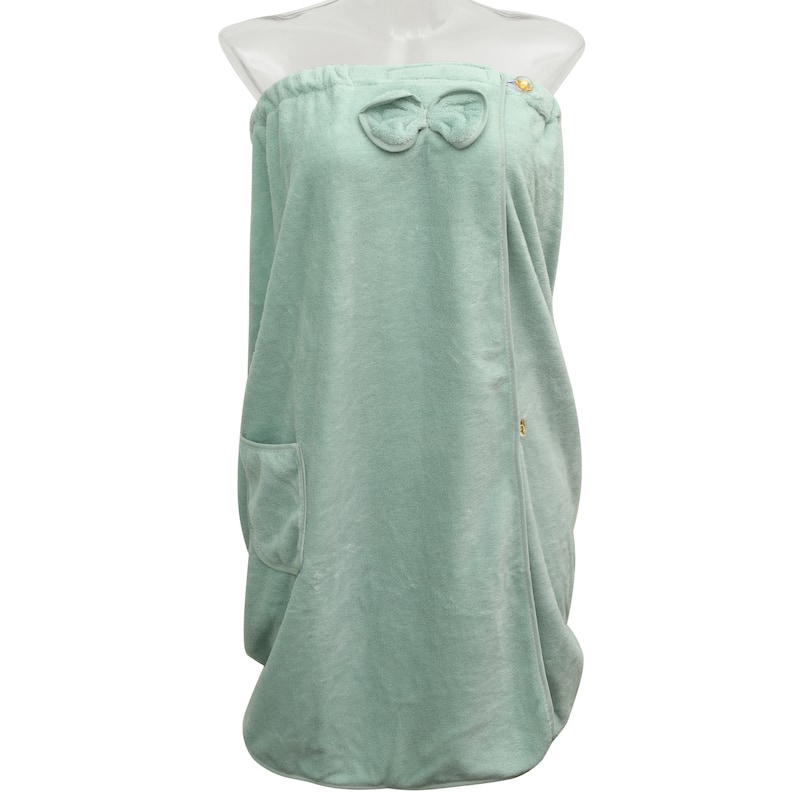 Bath Wrap Towel for Women Shower Adjustable Bath Wrap with Pocket - Green