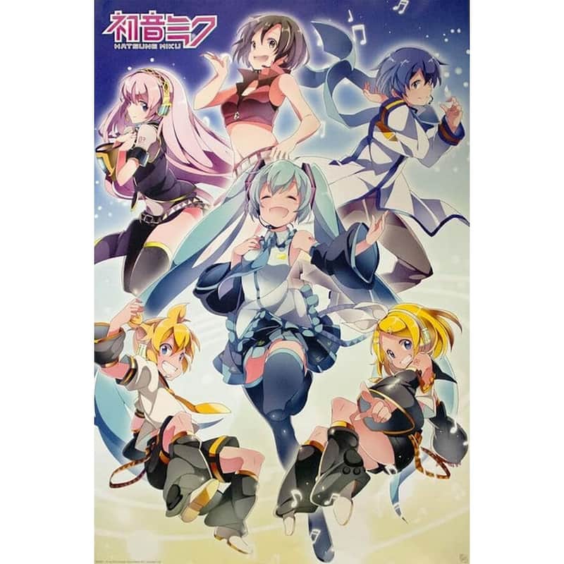 Hatsune Miku Group Art Poster - 24 x 36 Inch