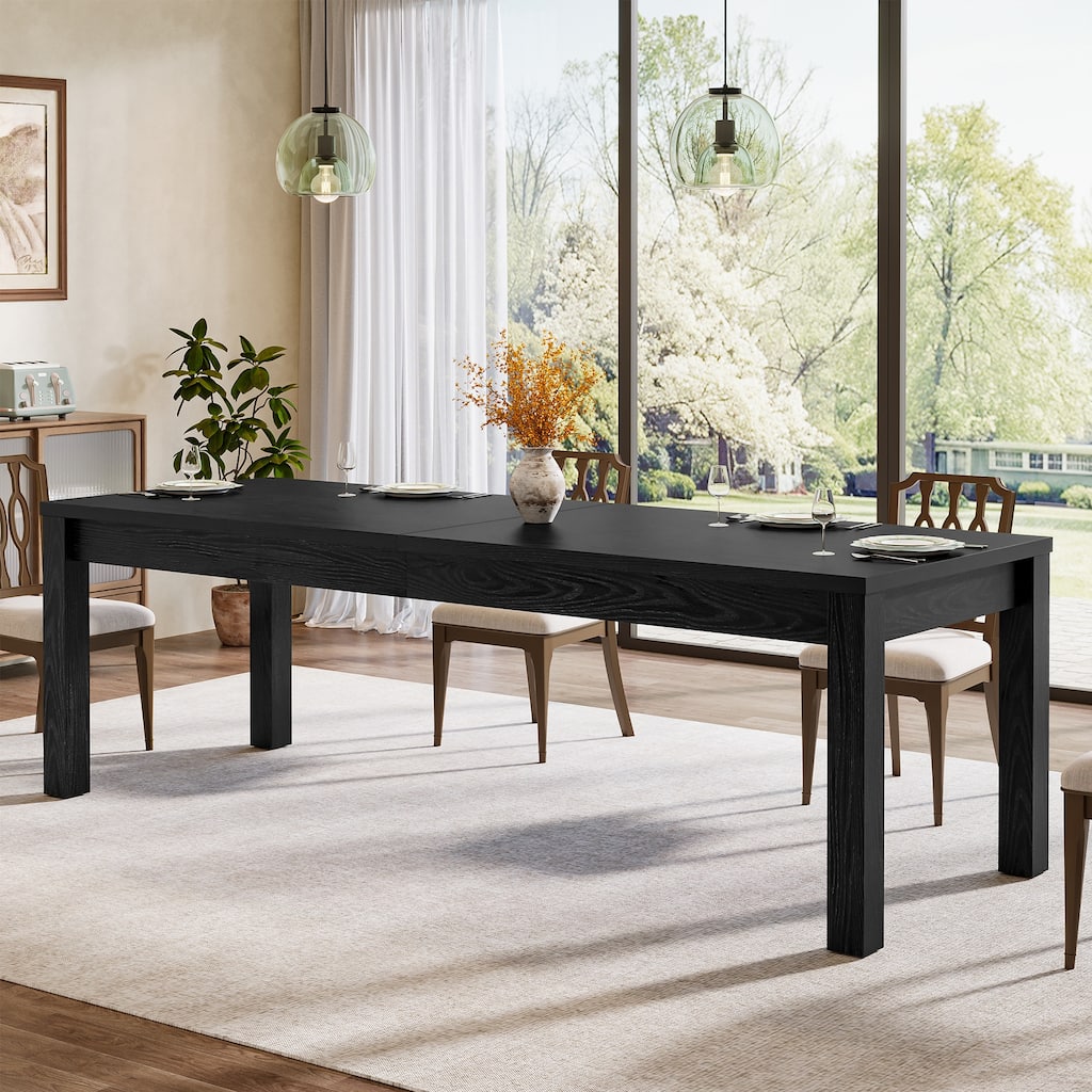 Large Dining Table for 6 8 10, 78.7" Solid Wood Rustic Kitchen Table