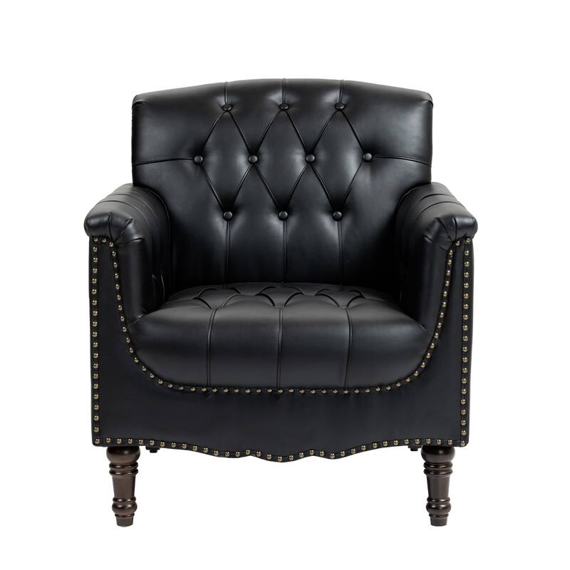 31" W Tufted Vegan Leather Accent Chairs for Living Room Set of 2