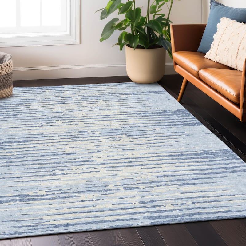 Machine Washable Indoor/ Outdoor Ombre Chantille Abstract Rug