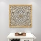 preview thumbnail 9 of 19, Light Brown Wood Handmade Intricately Carved Floral Home Wall Decor with Mandala Design