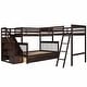 preview thumbnail 6 of 44, Twin over Full L-Shaped Bunk Bed with Ladder, Staircase, and 3 Drawers