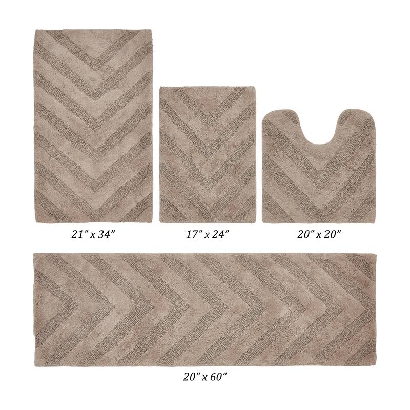 Better Trends Bathroom Rug Set 100% Cotton Tufted Water Absorbent Bath Rug for Shower, Sink Mats Machine Wash Hugo Collection