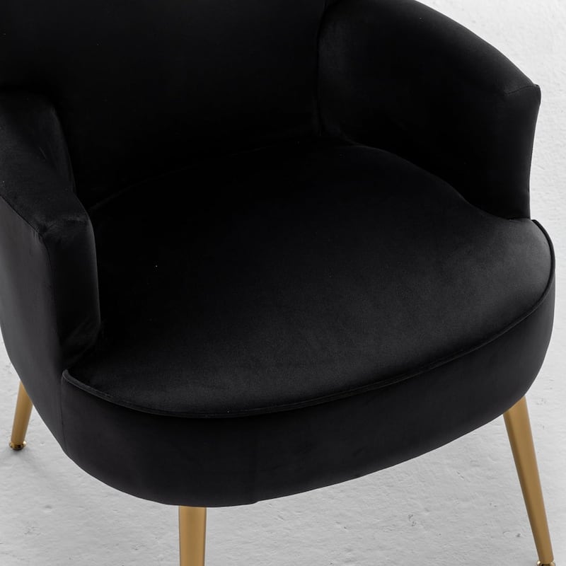US Pride Furniture Trendy Velvet Accent Chair with Gold Metal Legs Upholstered Armchair