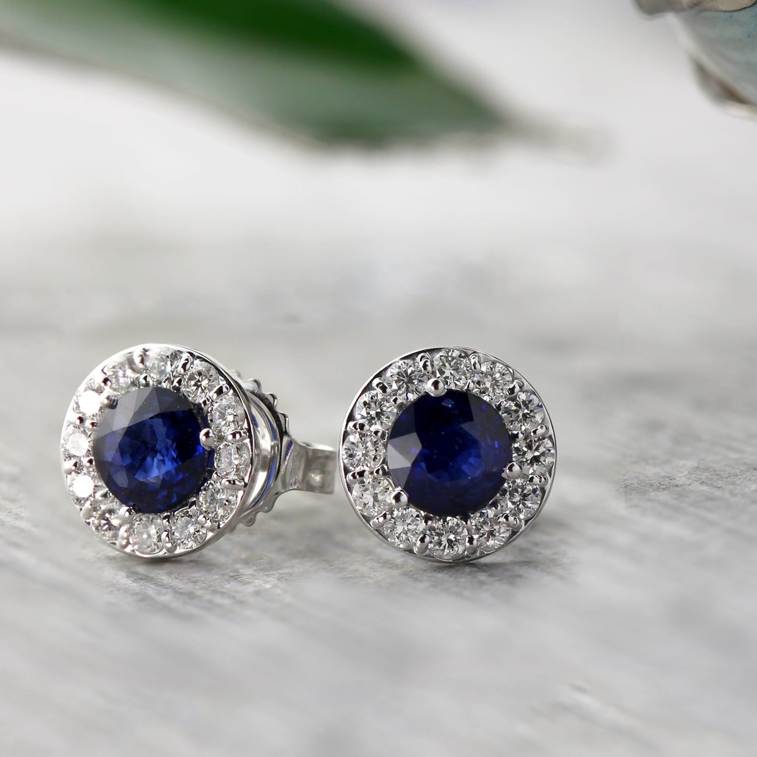 0.50ct Round Blue Sapphire Earring in Sterling Silver