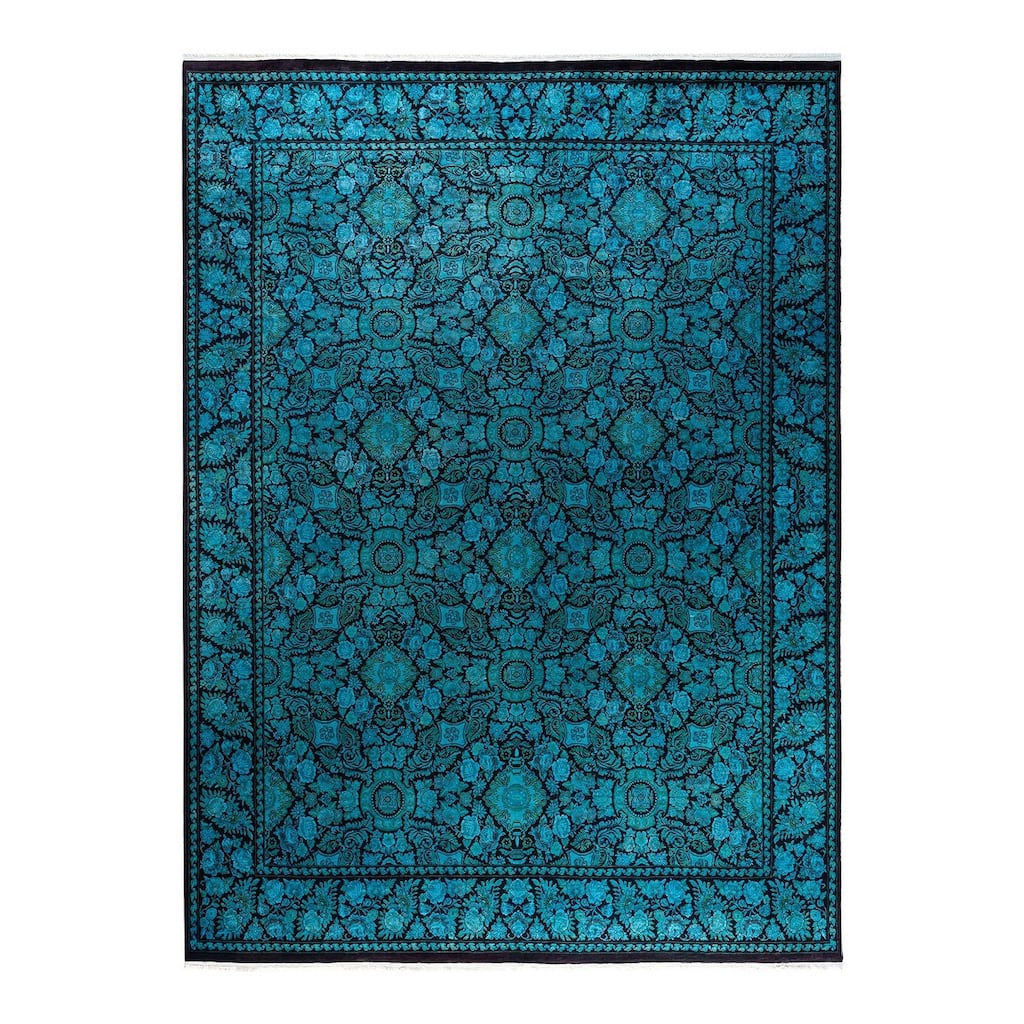 Fine Vibrance One-of-a-Kind Handmade Area Rug - Blue, 10' 4" x 13' 5" - 10' 4" x 13' 5"