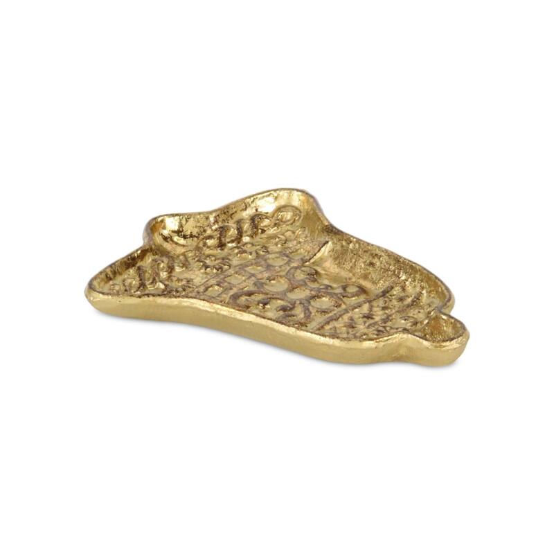 HomeRoots 5" Gold Cast Iron Christmas Bell Trinket Tray - 5.00 in. x 0.75 in. x 6.50 in.