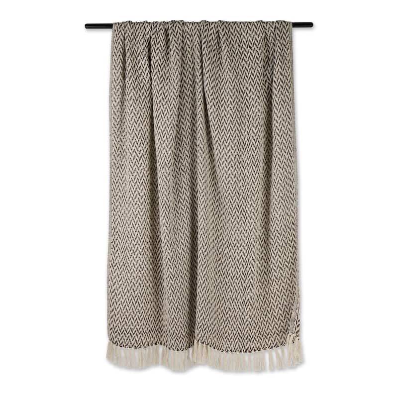 Stone Handloom Chevron Throw