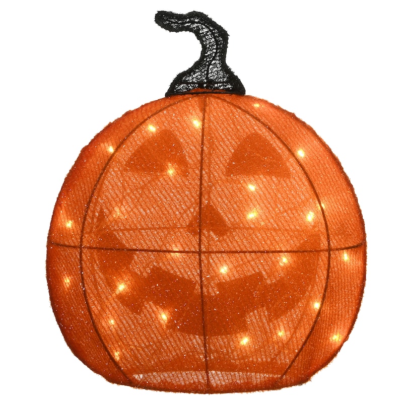 National Tree Company Halloween Pre-Lit Smiling Jack O' Lantern Outdoor Decoration, LED Lights, 16 Inches