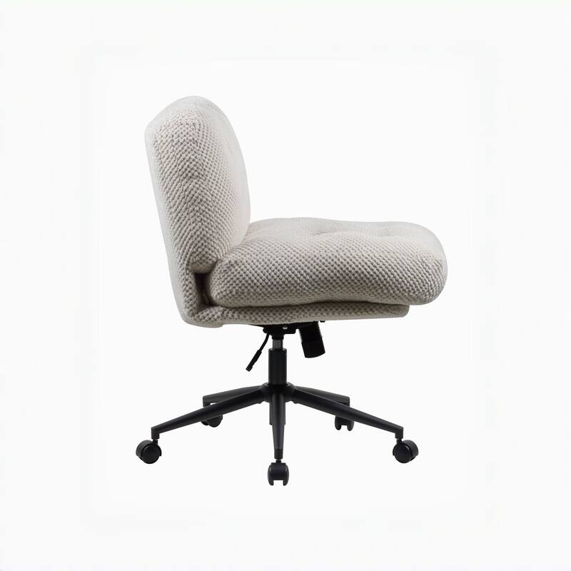 Modern Office Chair with Crossed Metal Legs, Ergonomic Swivel Desk Chair