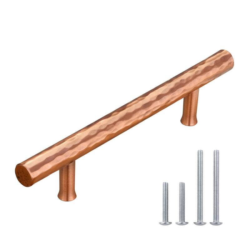3-3/4 Inch Hole Center Copper Kitchen Cabinet Handles 100% Solid Brass Drawer Pulls (5-PACK)