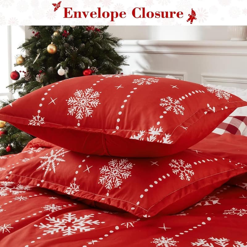 Christmas Snowflake Elegance Duvet Cover and Pillow Shams Set, Bedding Set
