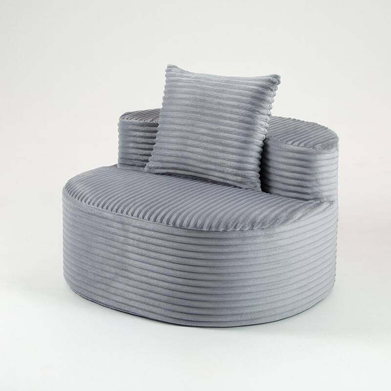 Corduroy Fabric Compressed Sofa:Moon Bay,No Assembly Required