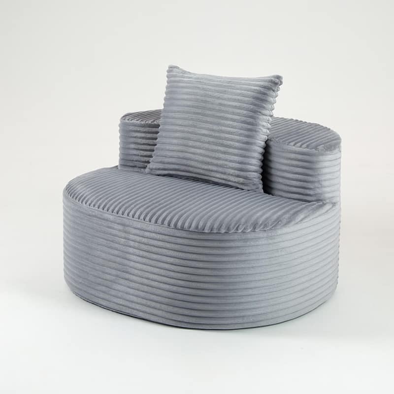 Floor Standing Single Sofa Chair Accent Chair Corduroy Barrel Chair