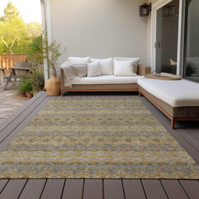 Machine Washable Indoor/ Outdoor Chantille Ombre Stripes Rug