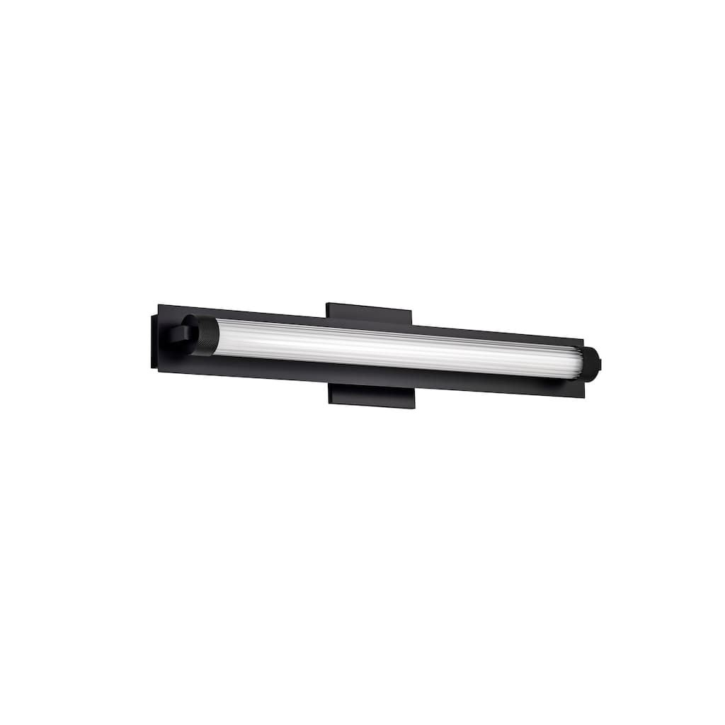 Larissa 24 Inch LED Vanity 3000K CCT Black Finish Opaque Glass