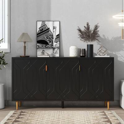 Modern Storage Sideboard Cabinet with Adjustable Shelves