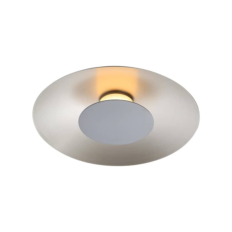 Yep by Golden Lighting Luma Integrated LED Flush Mount in Sand Nickel and Graphite shade - Silver
