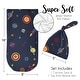 preview thumbnail 5 of 4, Space Galaxy Collection Boy Baby Cocoon and Beanie Hat Sleep Sack - 2pc Set - Navy Blue Planets Star and Moon Rocket Ship