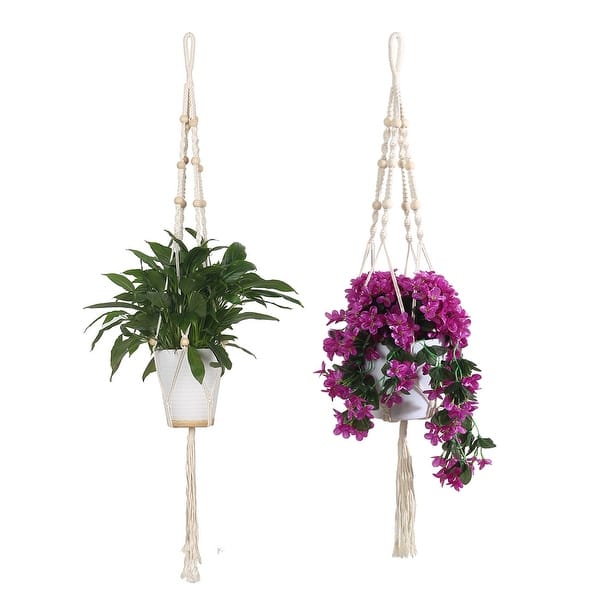 4pcs Plant Hanger Macrame Hanging Planter Basket Rope Flower Pot Holder Deco#sk
