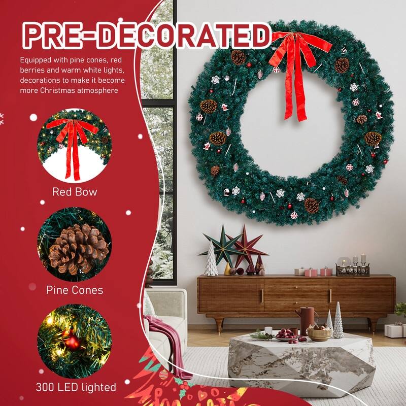Green PVC Bow Decoration Garden Garland Decoration