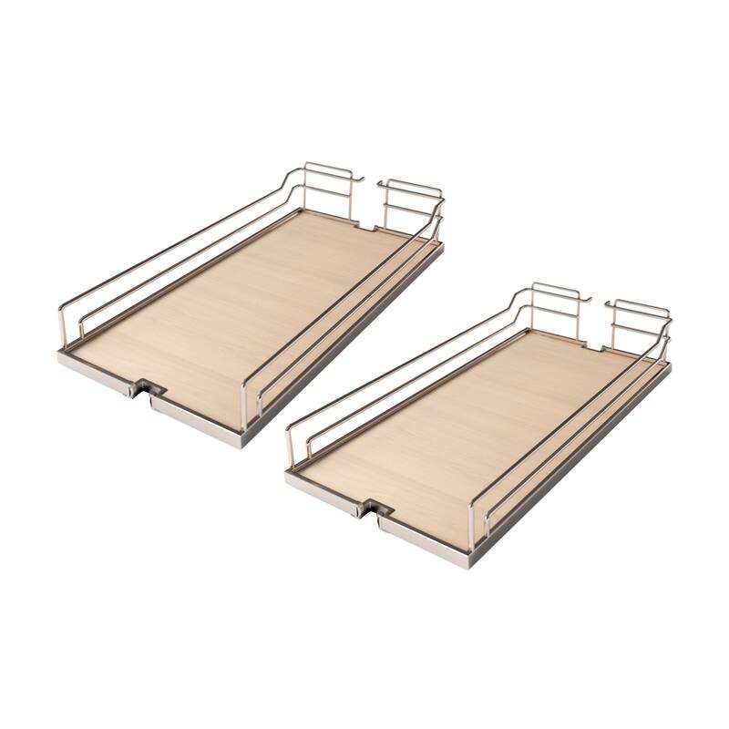 Kessebohmer Arena 10 Inch Wide Dispensa Trays for Cabinet Pull Out - Champagne / Maple