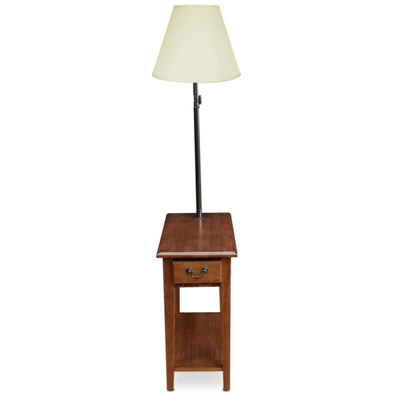 Leick Home One Drawer Swing Arm Lamp Side Table with Shelf