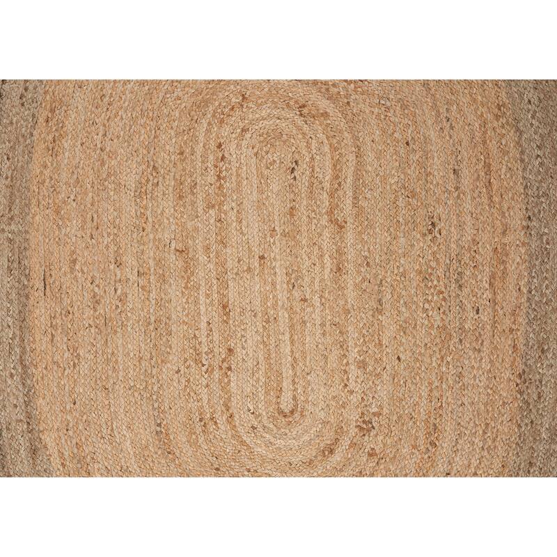 Bera Farmhouse Braided Jute Oval Indoor Area Rug by Sevita