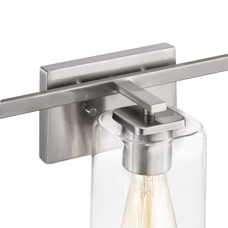 KAWOTI 20.75in. 3-light Brushed Nickel Glass Bathroom Vanity Light