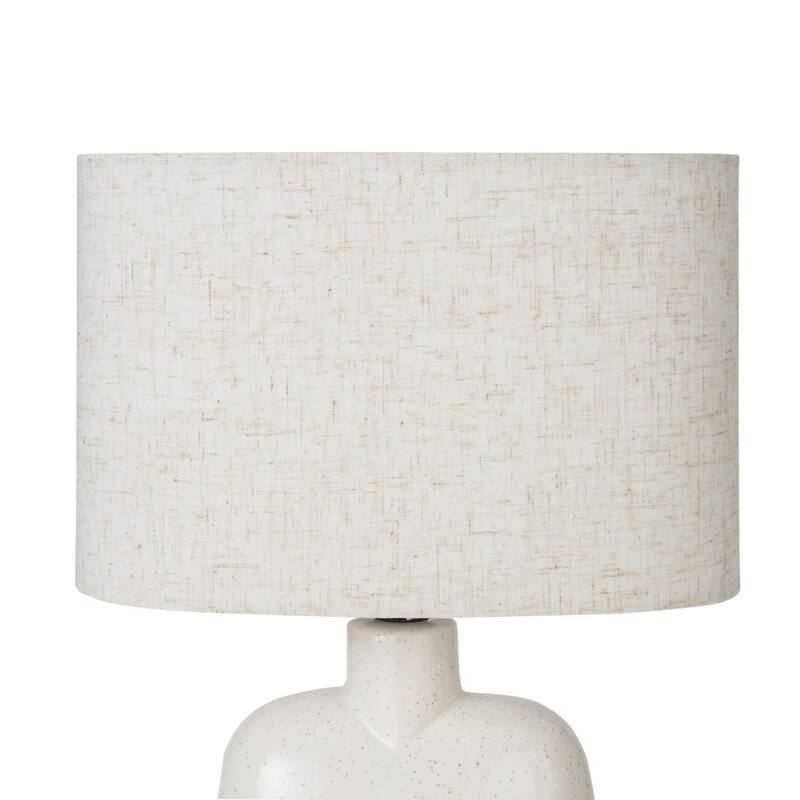 Nourison 17" Off-White Speckled Textured Ceramic Table Lamp