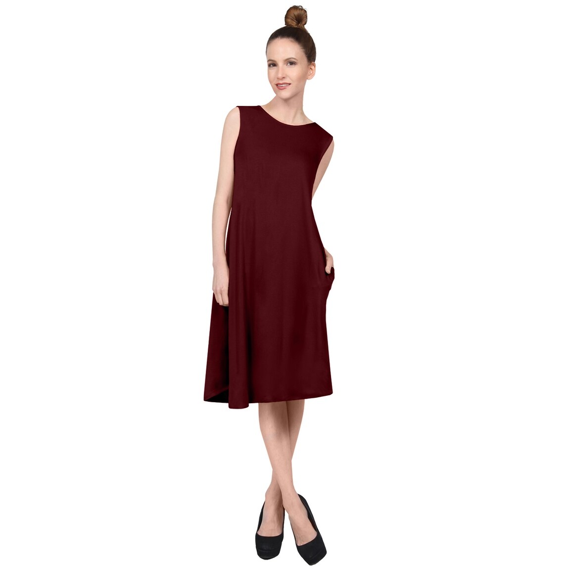 Shop Ne People Women S Casual Sleeveless Round Neck Knee Length