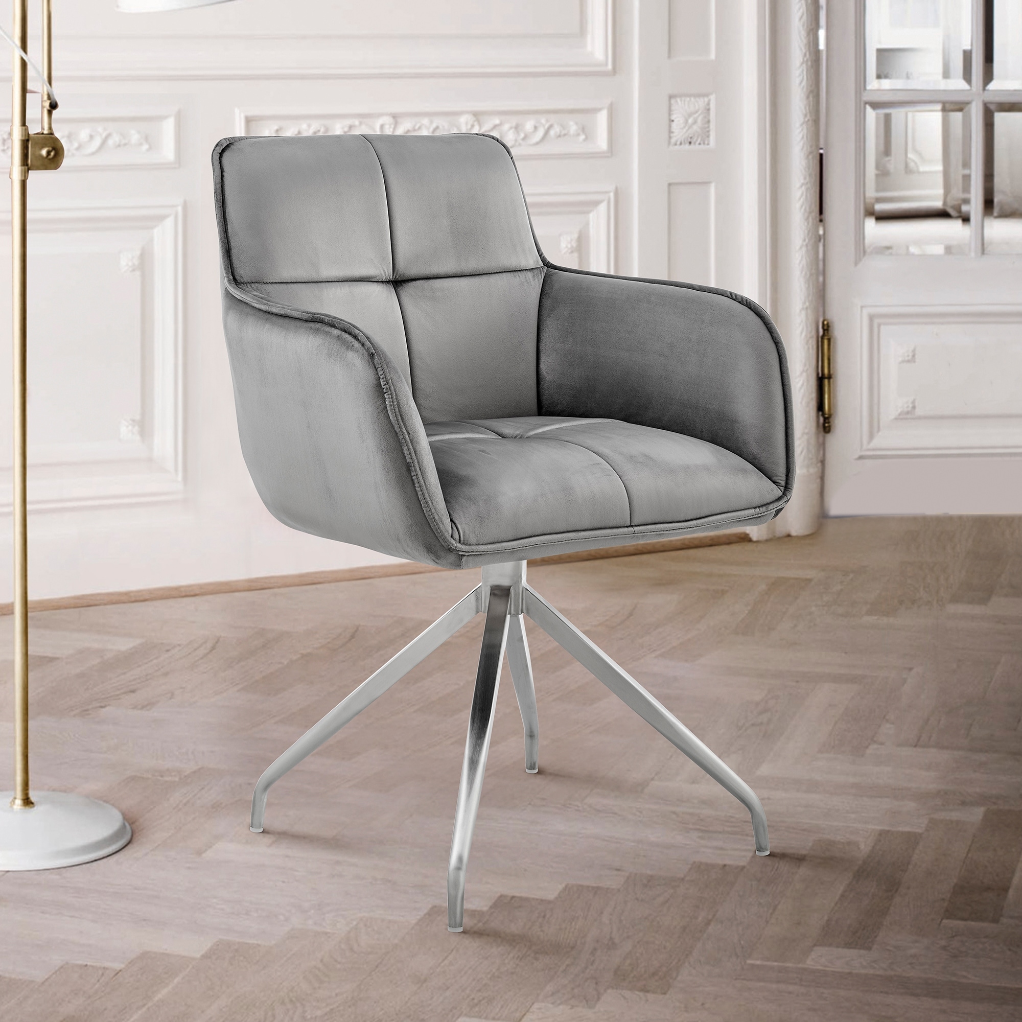 Noah velvet upholstered side deals chair