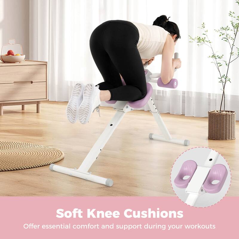 Goplus Adjustable Abdominal Trainer with Elbow Support Knee Protection