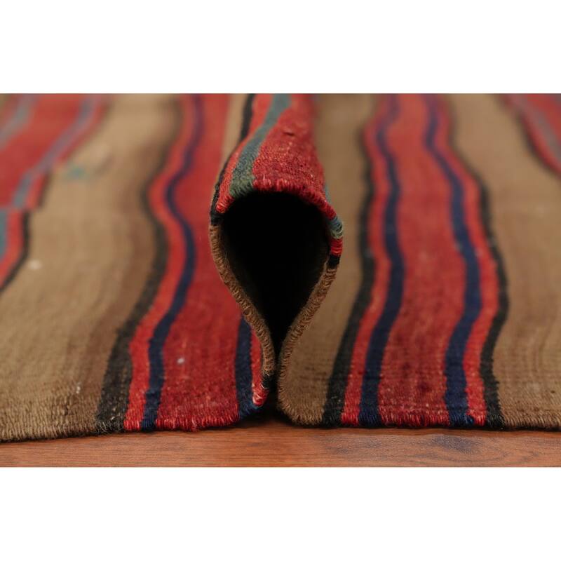 Hand Woven Oriental 100% Wool Carpet Southwestern Geometric Multi-Colored Kilim Area Rug - 8' 0'' X 5' 3''