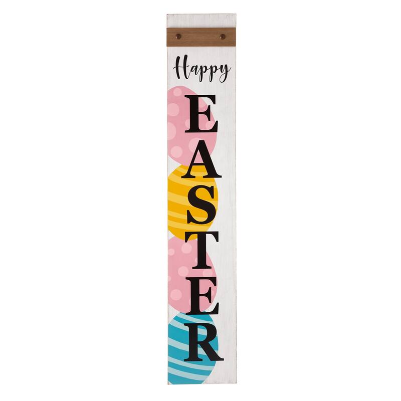 Glitzhome Easter Wooden Bunny Family Standing Decor Porch Sign with Wreath Welcome Wall Decor Party Supplies Props